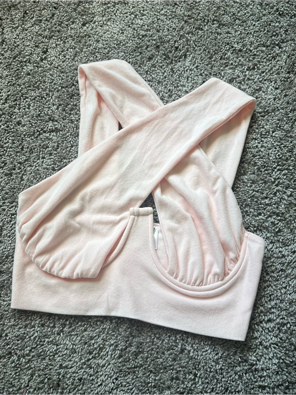 Soft Light Pink Crisscross Bralette Top